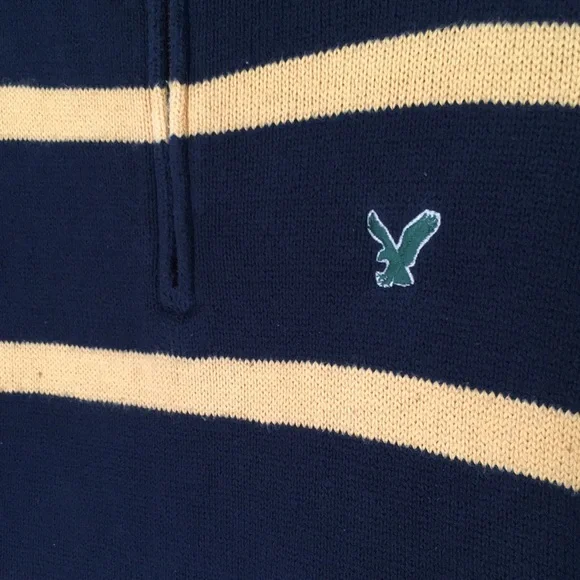 Medium AMERICAN EAGLE Striped Turtleneck Sweater, Preppy, Collegiate, Fall - Picture 4 of 11